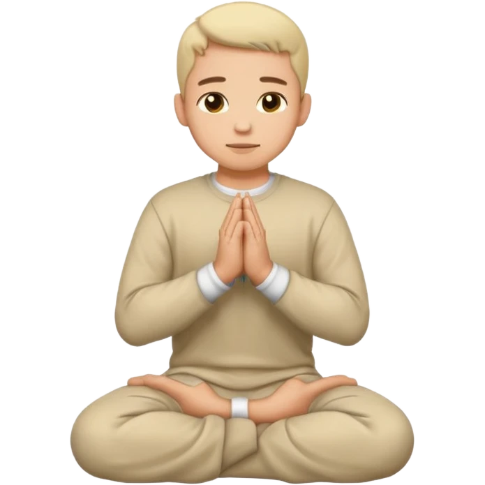 male character kneeling with hands together in prayer, simple and clear emoji style emoji