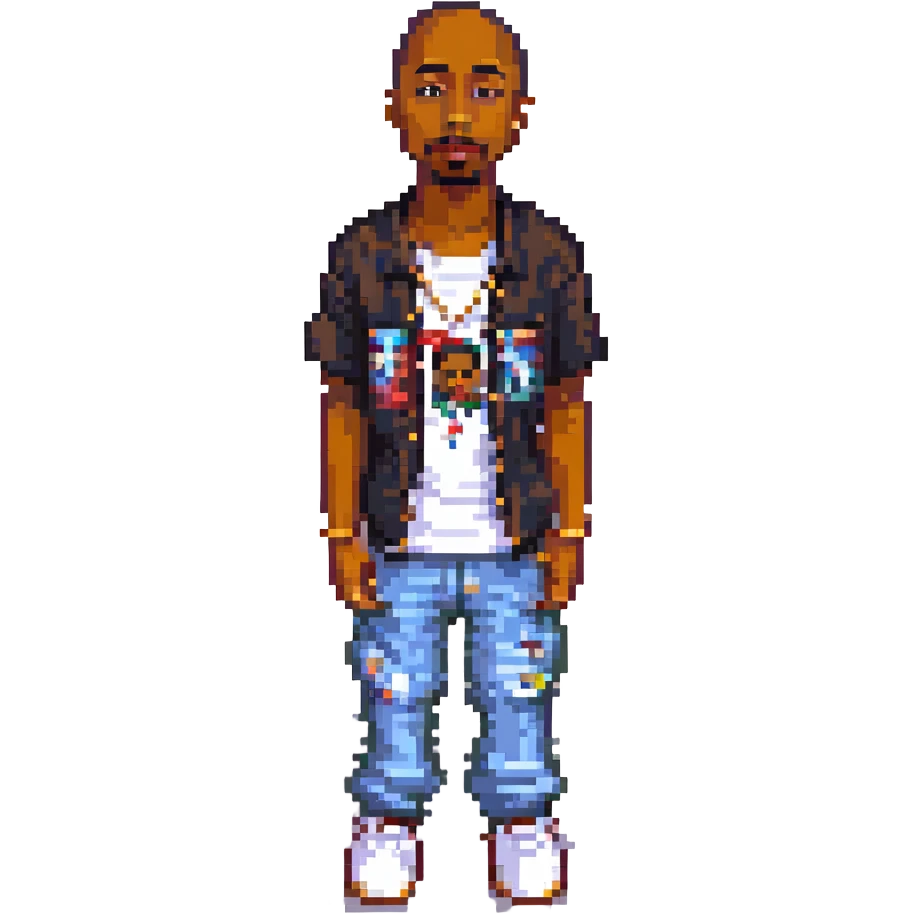 2Pac в полный рост, no background emoji
