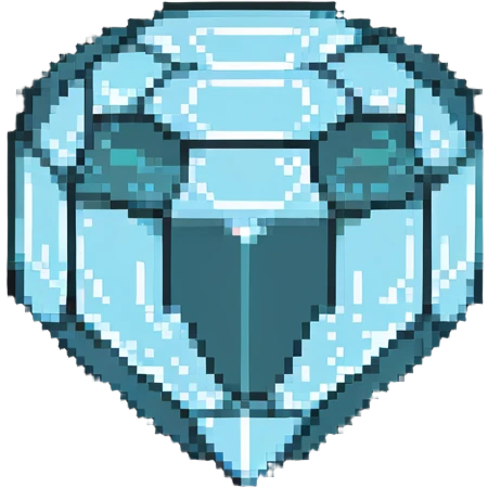 ultra-blocky minimal pixel art Minecraft diamond with few large square pixels emoji