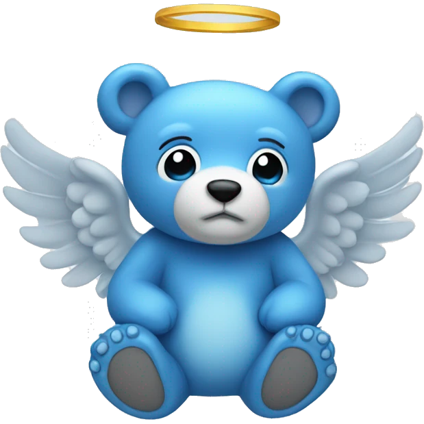 Blue bear angel emoji