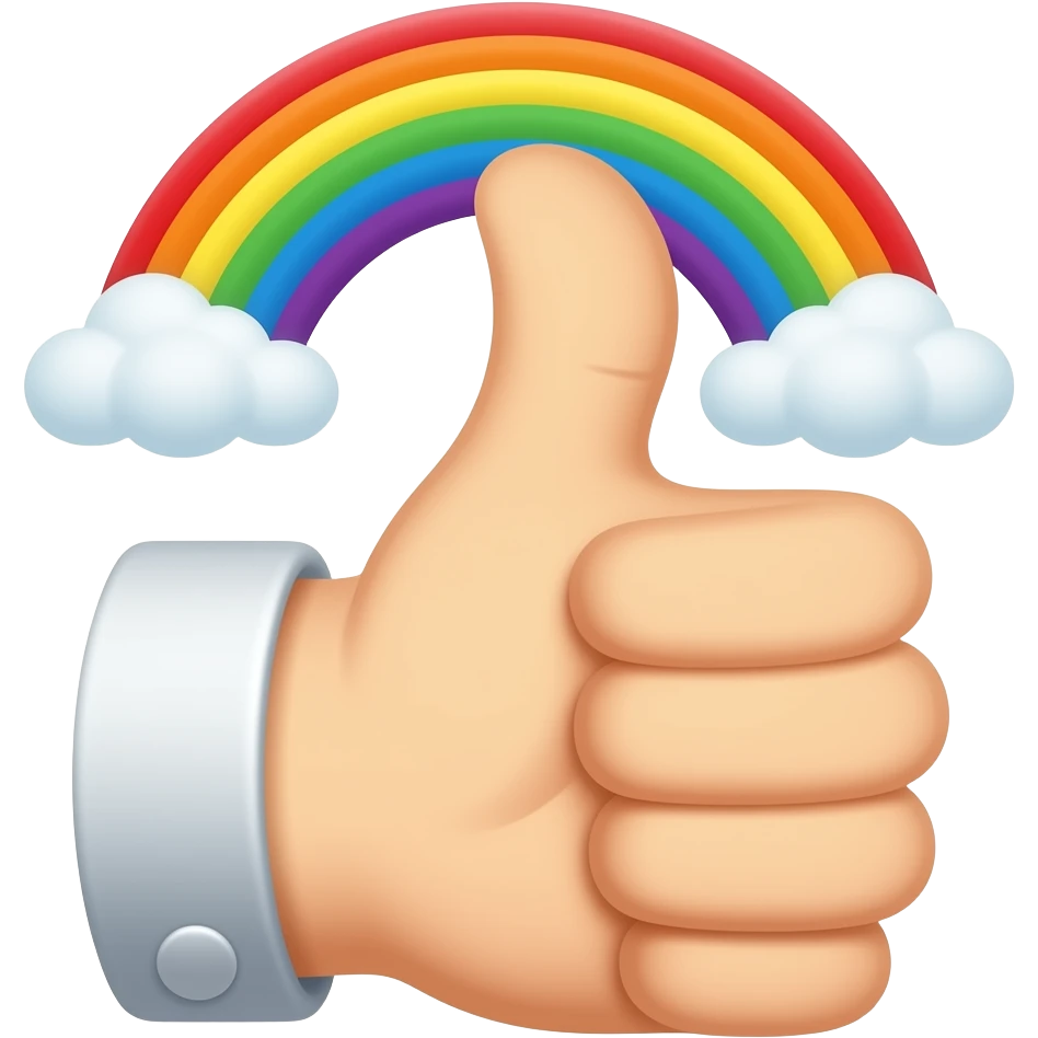 Rainbow thumbs up emoji