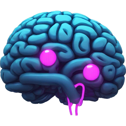 neon illuminated brain emoji