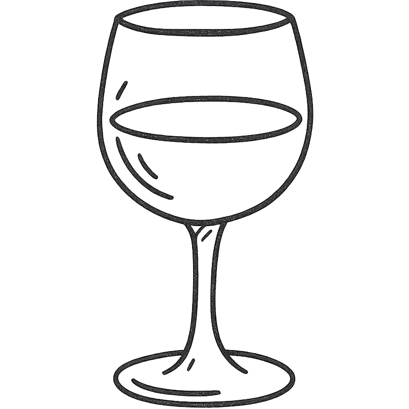 wine glass hand drawn icon emoji