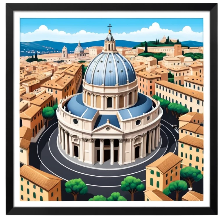 saint peter's church rome no frame, aereal view from up emoji