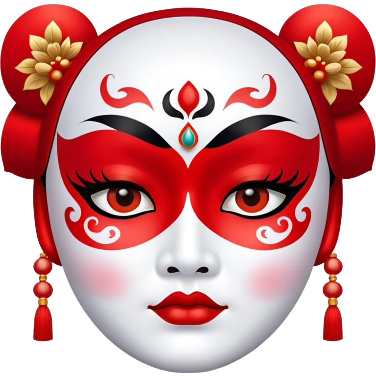 Red Peking Opera facial makeup emoji