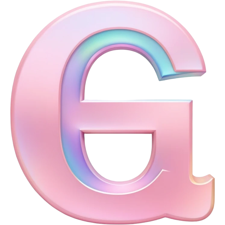 Iridescent pastel pink Font setting icon with letter G emoji
