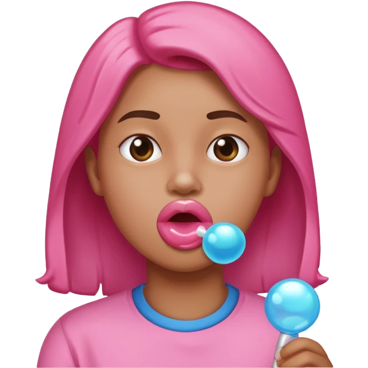 Chill face blowing bubble gum emoji