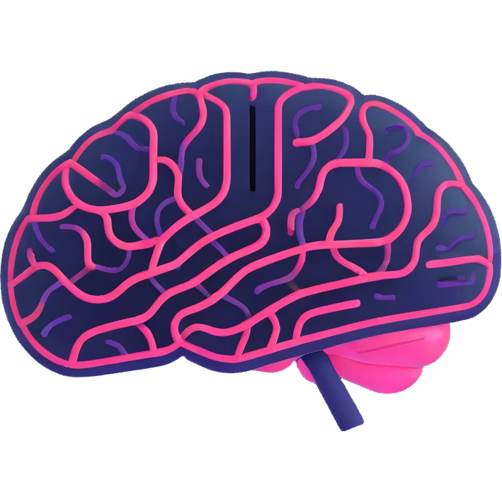 emoji of stylized AI brain with digital lines and chat bubble, modern minimal style, inspired by Siri and Gemini logos emoji