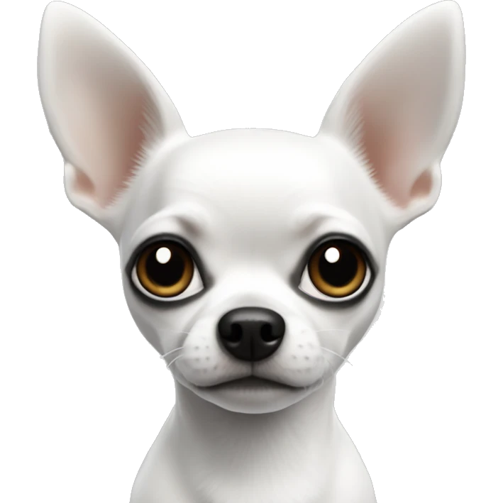White chihuahua with black and white face  emoji