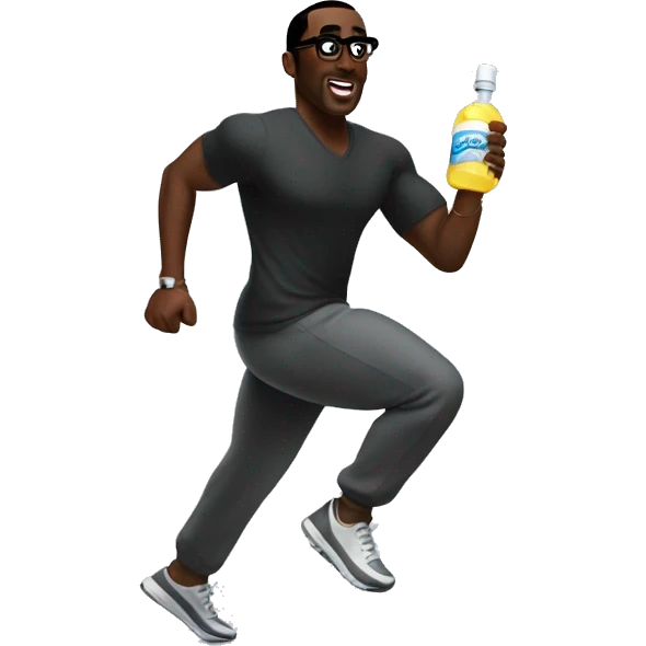 P. Diddy carrying bottles of baby oil while running emoji