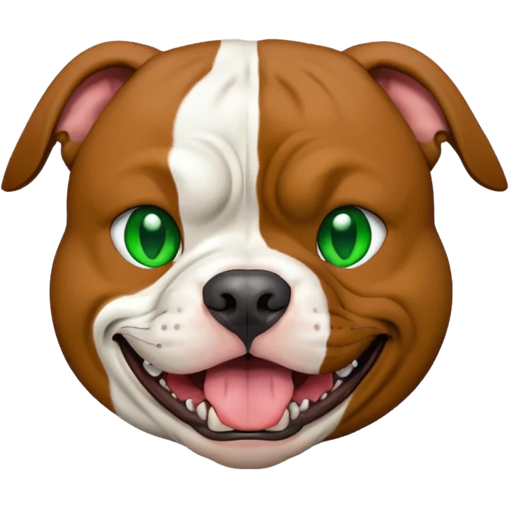 Brown and white pit bull burping green gas emoji