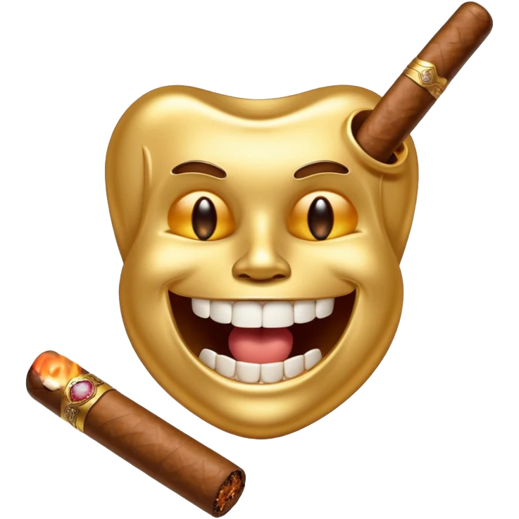 gold tooth with cigar emoji