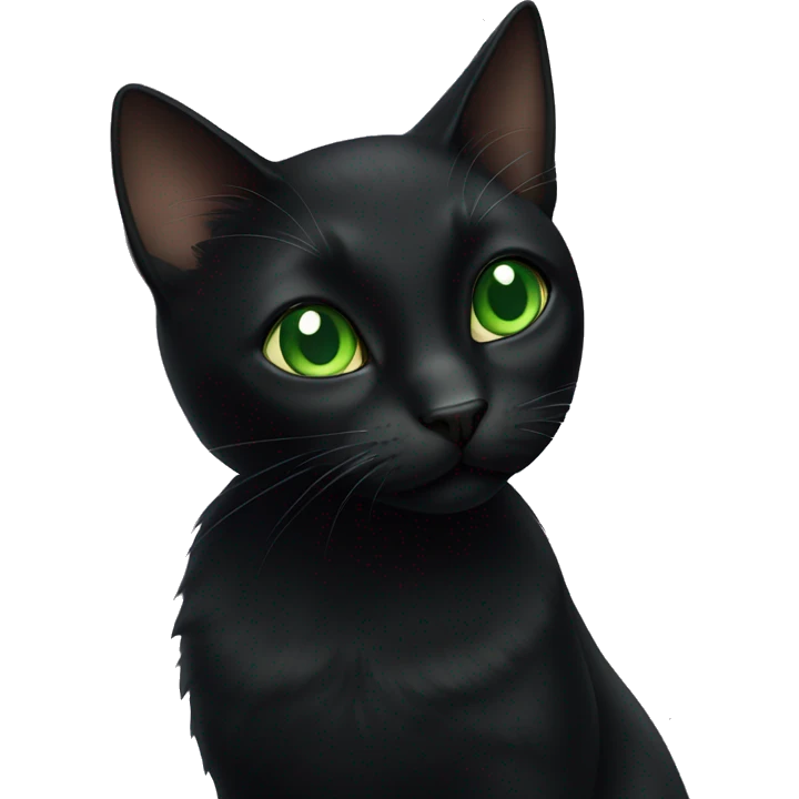 black cat with green eyes emoji