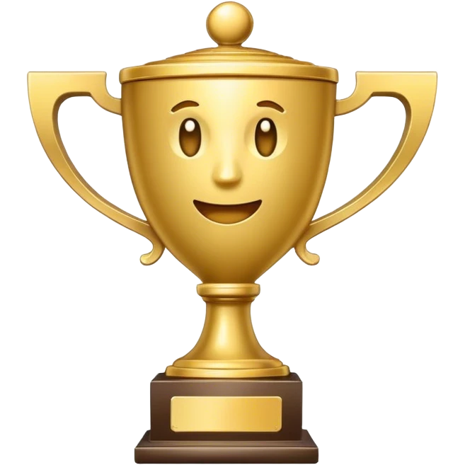 a trophy mobile phone emoji