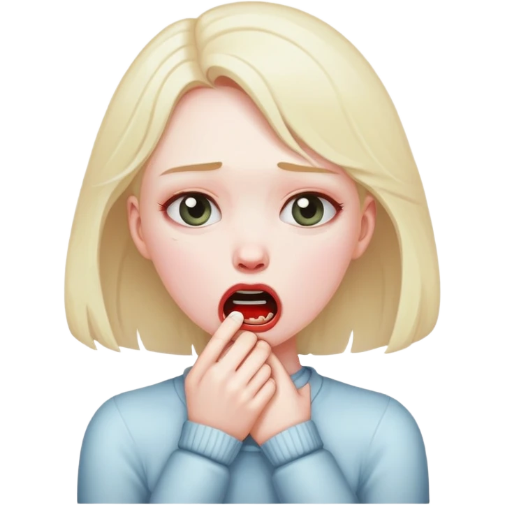 girl choking herself emoji