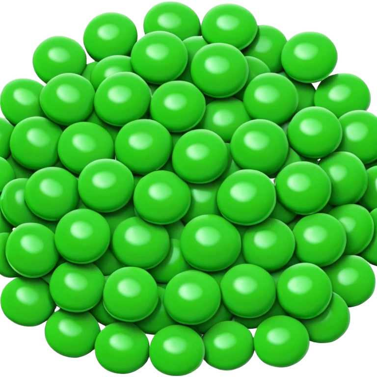 Minimalist pile of green round candies emoji