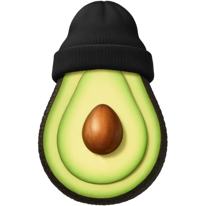 Avocado with a black beanie emoji