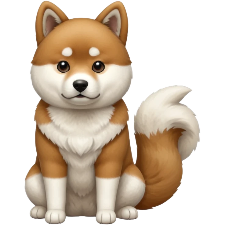 Làm cho tối một con chó akita inu đang ngồi emoji