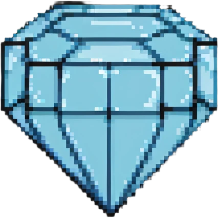 blocky minimal square pixel art Minecraft diamond, very simple shapes emoji