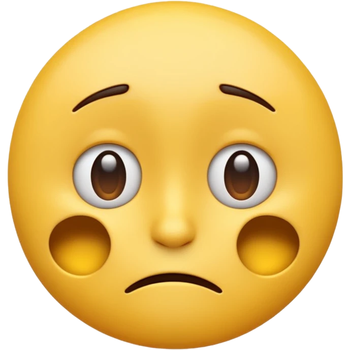 3D illustration of an emoji with a dejected or worried facial expression. emoji