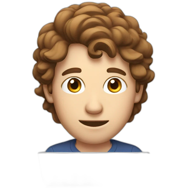 white man with brown hair behind the laptop emoji