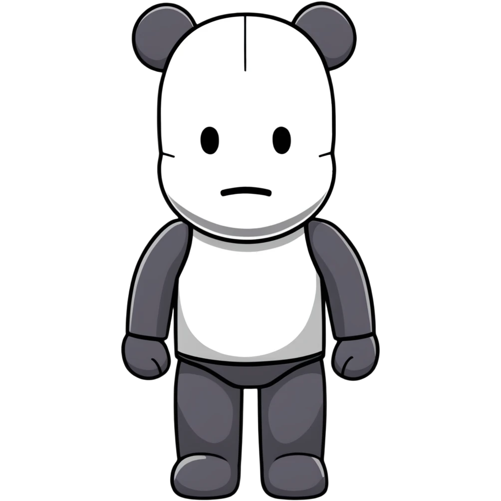cute bearbrick collectible toy wearing a balaclava emoji