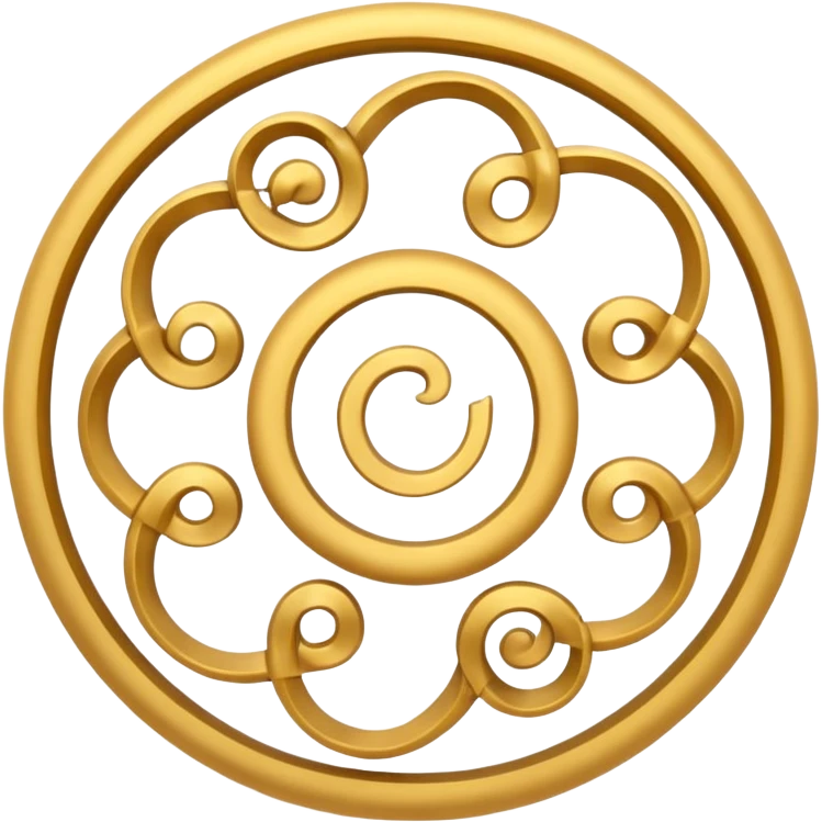 samsara spiritual symbol emoji, swirling cycle spiral motif, evoking endless cycle of existence, calm balanced style emoji