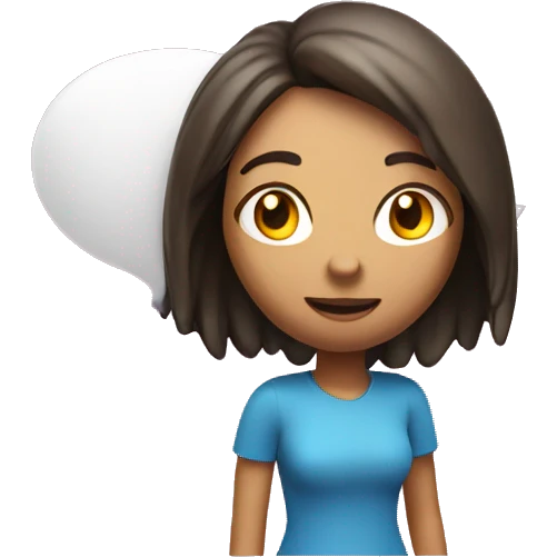 3d girl character with chat bubble emoji