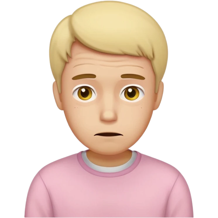 the embarrassed man in soft pink, beige and yellow pastel colors emoji