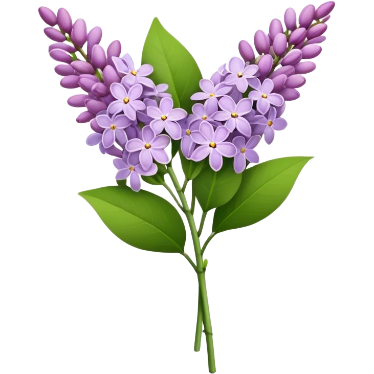 single bouquet lilac flower, straight stem emoji