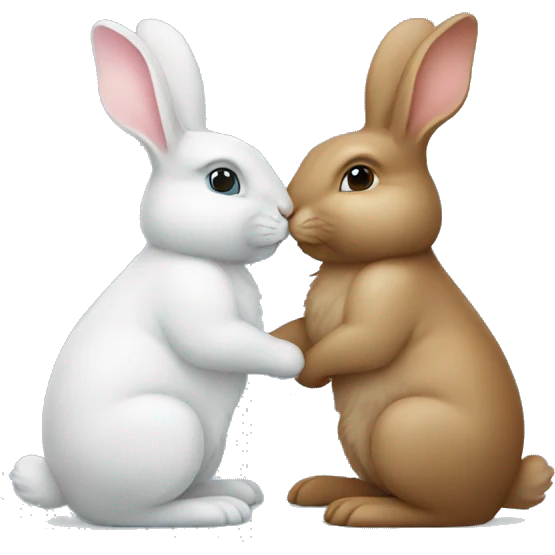 two bunnies kissing emoji