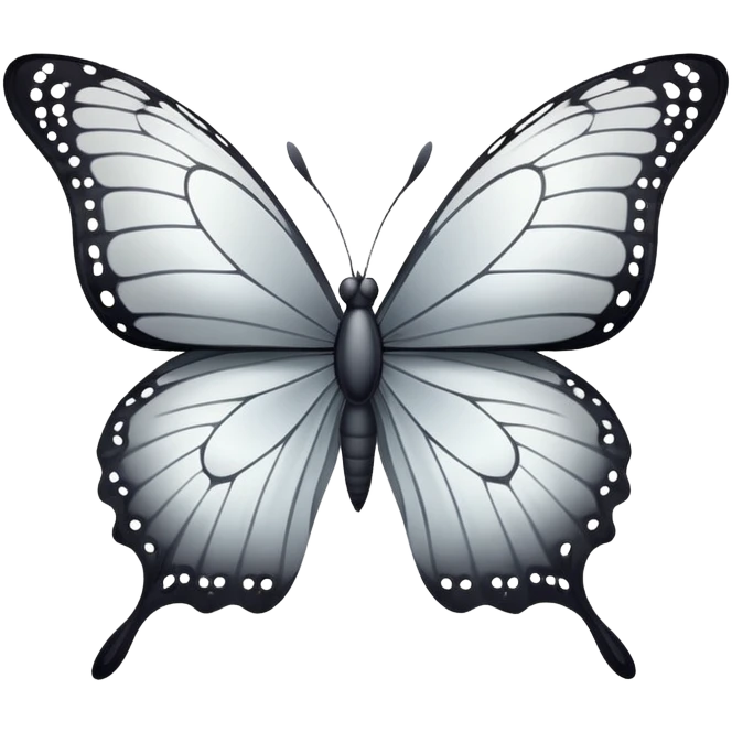 Graceful gray to white gradient butterfly  emoji