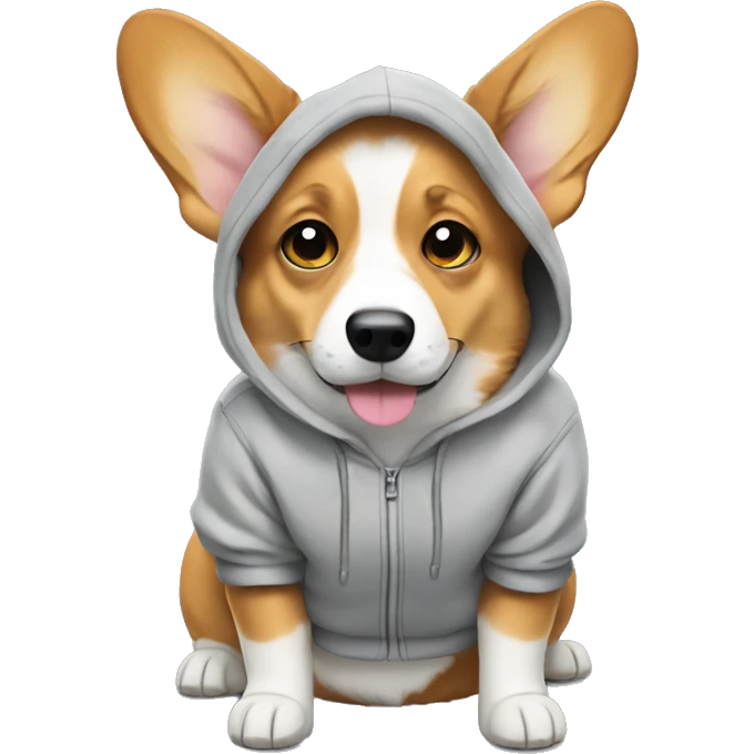 corgi wearing a hoodie  emoji