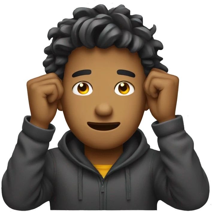 programmer pulling his hair emoji