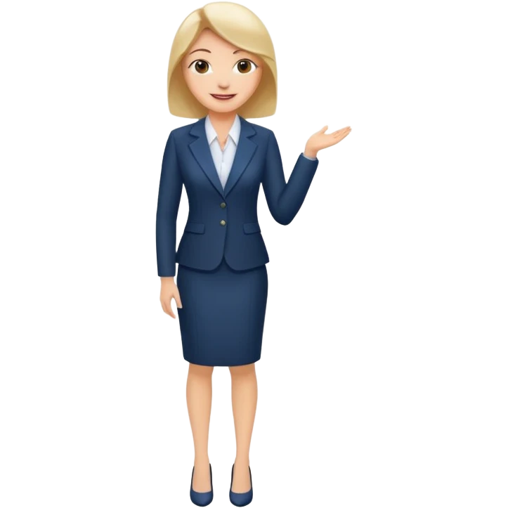 Female business woman standing full body emoji