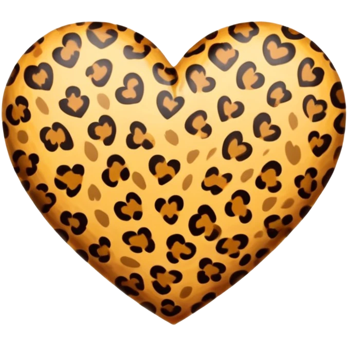 leopard print heart emoji