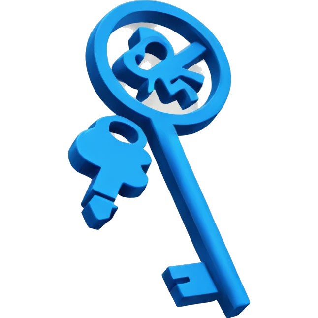 Blue key emoji