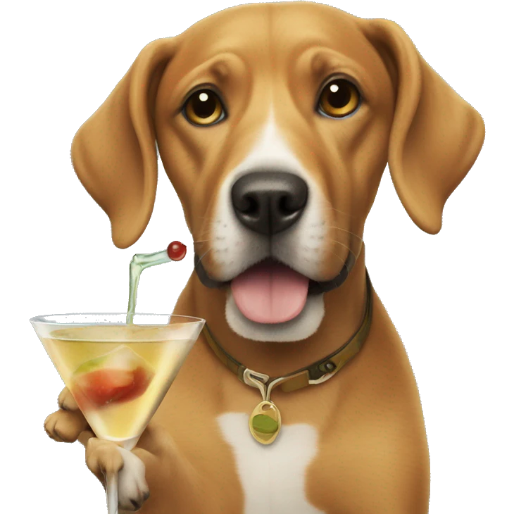 Dog drinking a martini  emoji