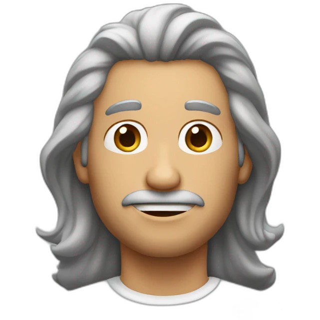 hombre blanco de 53 años con el pelo canoso emoji