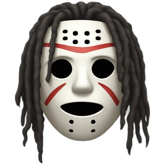 jason mask with dreads coming out emoji