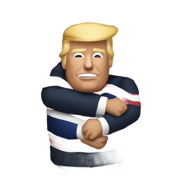 Donald Trump  hugging American flag emoji