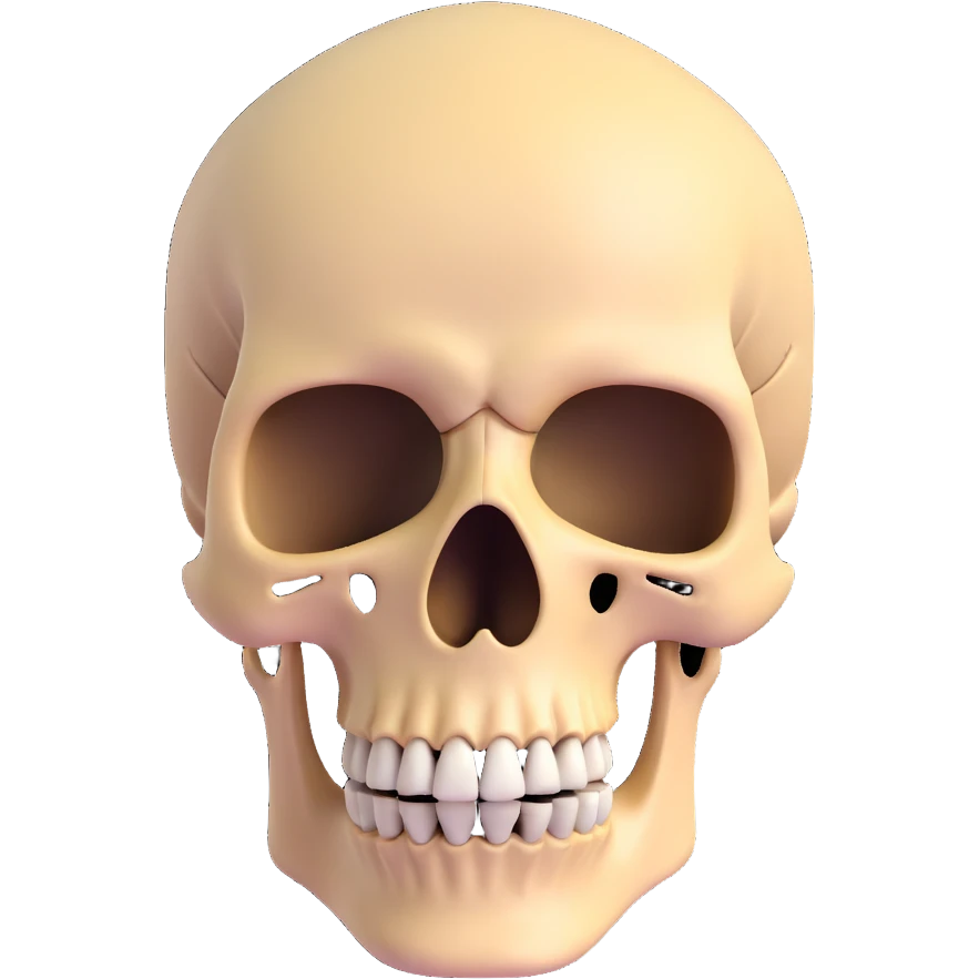 skeleton head, 3D style emoji