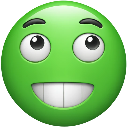 Green smartphone feeling happy emoji