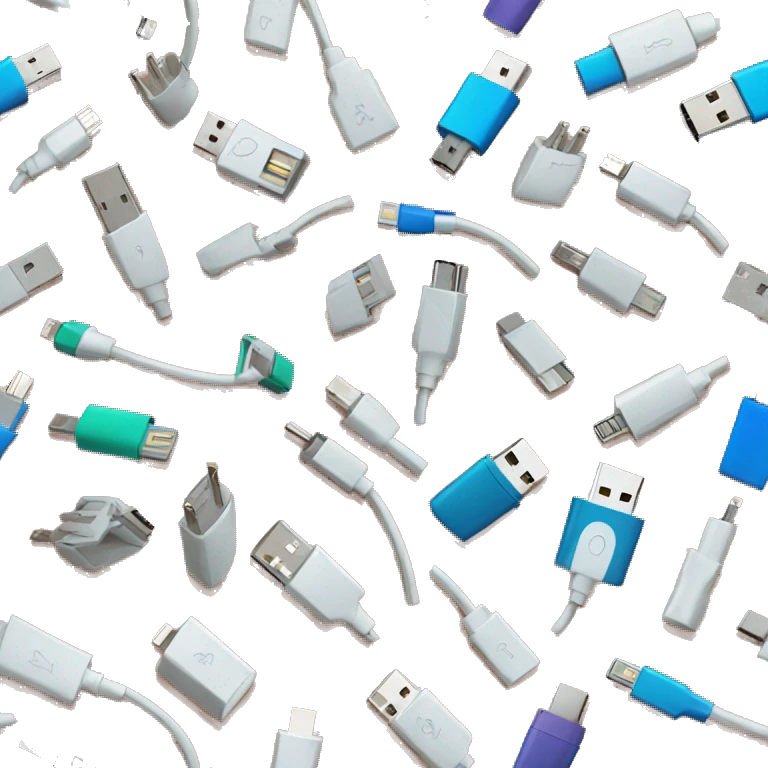 A lot of Unorganized usb cables emoji
