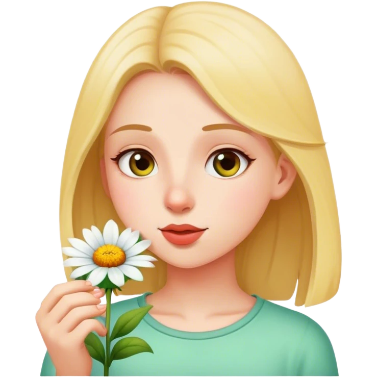 girl smellin a flower emoji