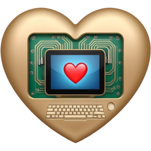 heart with a computer motif emoji