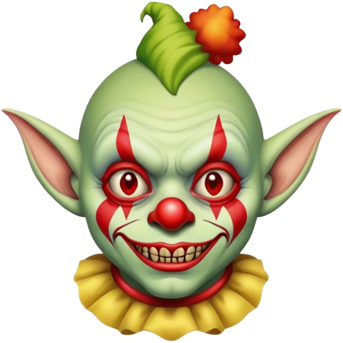 goblin with clown makeup emoji