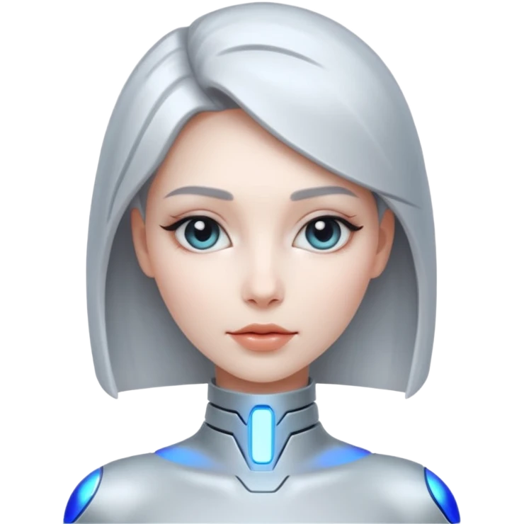 mach mir ein emoji von einer Frau in dr Zukunft. in 100 jähren, sie soll sehr technologisch aussehen. emoji