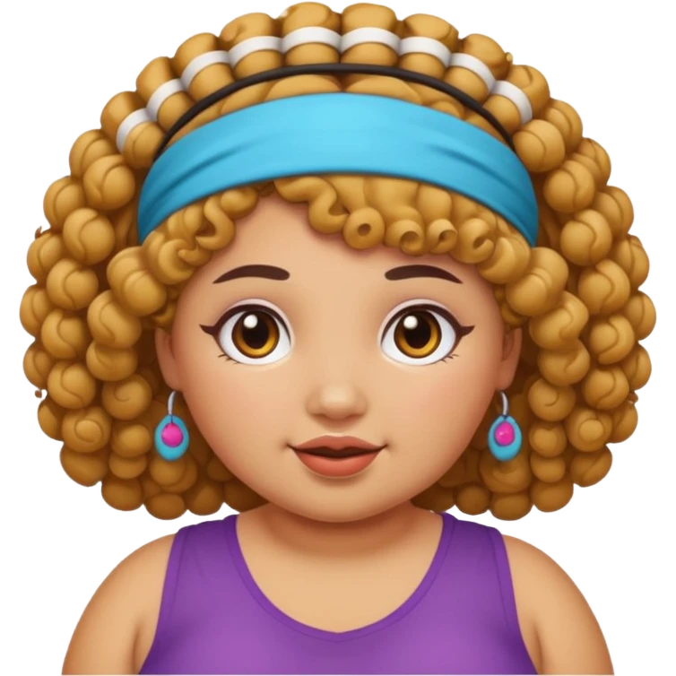 curly fat girl with headband emoji