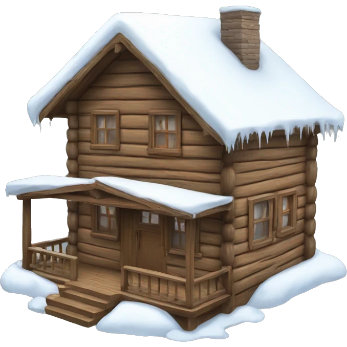snow-covered wooden house emoji